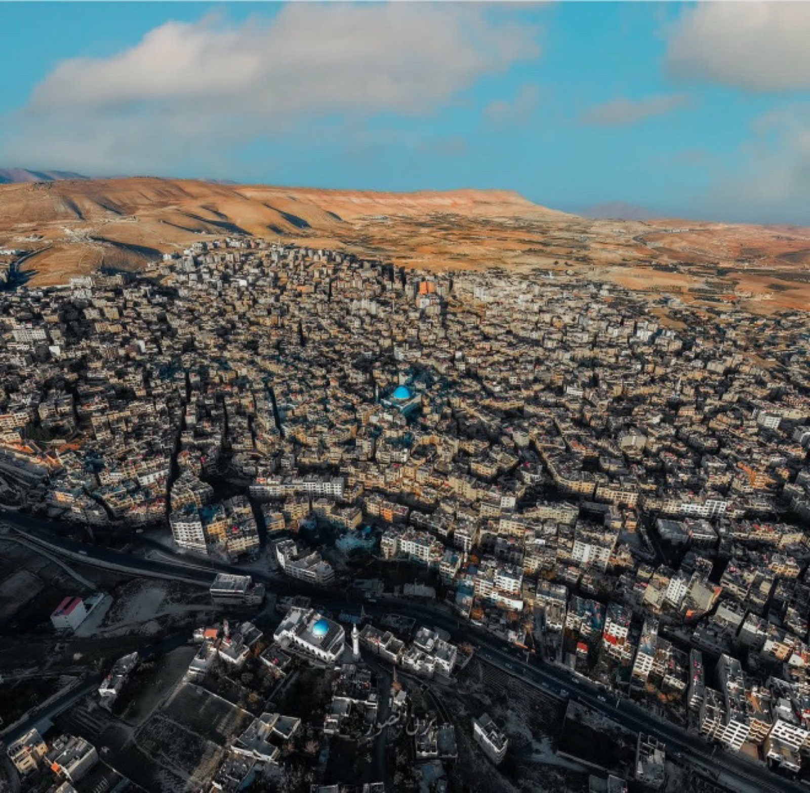 Aerial view of a Middle Eastern city